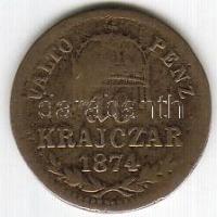 1874 10kr érdekes réz hamisítvány, összehasonlításra T:3/4