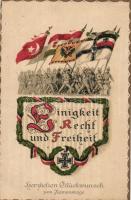 WWI Central Powers military propaganda, Nameday greeting, litho