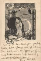 'Mondschein; Theo. Stroefer's Kunstverlag Serie 62, Nr. 1' Art Nouveau postcard