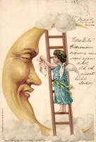 1899 The Moon with angel litho (EK)