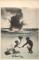 Russian warship in Japaneese-Russian war japaneese propaganda