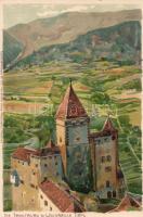 Trostburg (Waidbruck) castle litho s: Raoul Frank