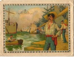 1900 Adria levélpapír borító, szines litho/ Adria Briefpapier-Hülle, Color. Litho