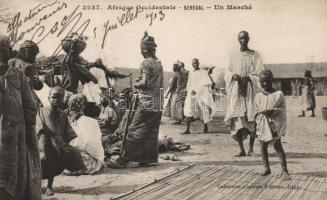 2327. Afrique Occidentale, Senegal, Un Marché / Senegalese folklore, market, Szenegáli folklór, piac