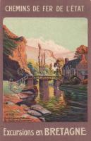 Bretagne, state railway company advertisement litho s: Hallé