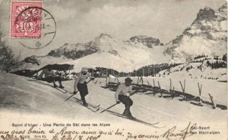 Skiing in the Swiss Alps