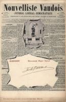 Lausanne Davel monument, newspaper