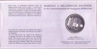 2000. MABÉOSZ sorszámozott érmés boríték "Az Államalapítás ezeréves emlékére / Szt. István&quot...