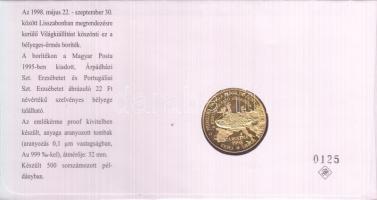 1998. "Árpádházi Szt. Erzsébet / Porugáliai Szt. Erzsébet" sorszámozott első napi érmés bo...