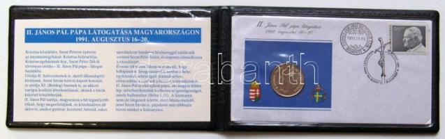 1991. "II. János Pál pápa látogatása" első napi érmés boríték 1991. 100Ft-al eredeti műbőr...
