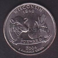 USA 2004D. 1/4$ "Wisconsin" T:BU tanúsítvánnyal!