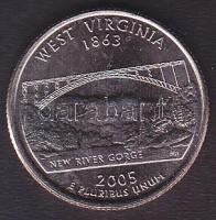 USA 2005D. 1/4$ "West-Virginia" T:BU tanúsítvánnyal!