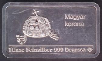 DN. "Budapest-Halászbástya / Magyar korona" 1uncia Ag emlékérem T:PP
