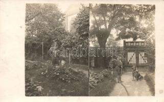 Small boy-scout with dog RP.