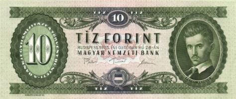 1975. 10Ft (5x) egymásutáni sorszámmal! T:I