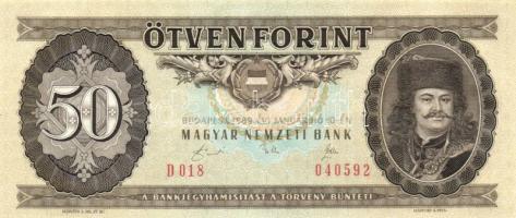 1965-1989. 50Ft (7x) klf évszámmal! T:I,II