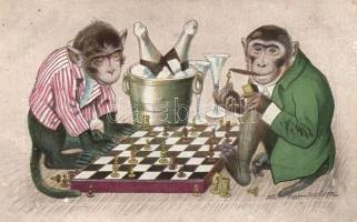 Monkeys chess s: Meggendorfer