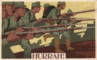Military WWI Hurrah! litho s: W.I.