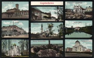 Czestochowa with synagogue and railway station