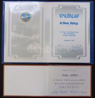 1974-1980. KÉV-Metró emléklapok és egy hozzá tartozó nagyméretű Br plakett eredeti adományozói díszt...