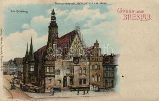 Wroclaw town hall, hold to light litho (EK)