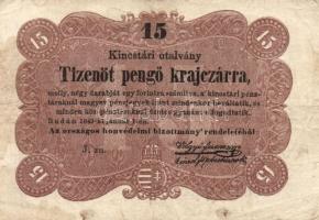 1849. 15Kr + 30Kr "Kincstári utalvány" T:III