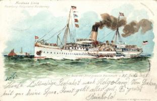 1898 Nordsee Linie SS Prinzessin Heinrich litho