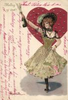 New Year champagne litho