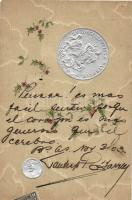 British silver coins Embossed litho