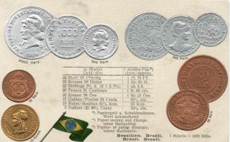 Brazil coins Embossed litho