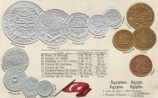 Egypt coins Embossed litho