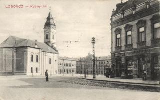 Losonc Kubinyi square with the shops of János Tarjányi and Ign. Reblinger (EK)