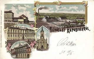 1898 Kaposvár Laktanya, cukorgyár litho