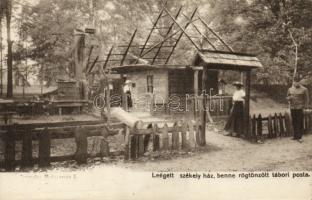 Burnt Székely house with feldpost / Leégett székely ház tábori postával