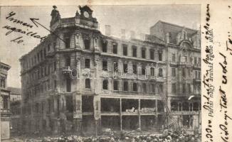 Budapest VII. Párisi nagyáruház a tűz után megjegyzéssel (levágott)