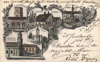 Nagyszalonta with Cincár Mór`s shop Litho