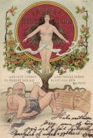 1898 New Year erotic litho