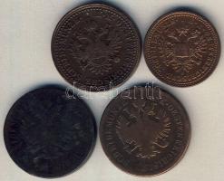 Ausztria/magyar verdejel 1851B 1Kr + 2Kr + 1861B-1864B. 4Kr T:2,3