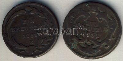 Ausztria/magyar verdejel 1761K 1Kr + 1781B 1Kr T:2-,3