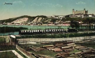 Pozsony timber plant with electric railway