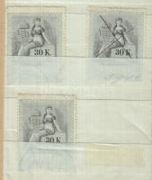 1898 okt.15.  Az okmánybélyeg sor 30K érték 3x VII. vízjel
