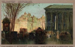 Paris Madeleine Church hold to light litho