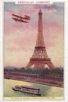 Paris, Eiffel Tower, Chocolat Lombart, Comte de Lambert / aeroplane, advertisement