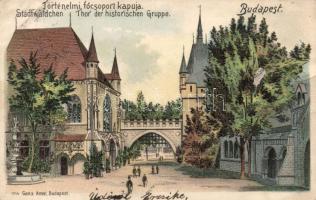 Budapest XIV. Városliget Vajdahunyad vár Litho
