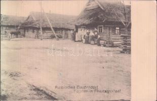 Russian peasant village Celebrating woman