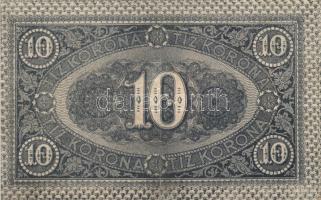 1919.augusztus 9. 10K "F" betűvel! oldalra csúszott elő- és hátlapi nyomat T:II