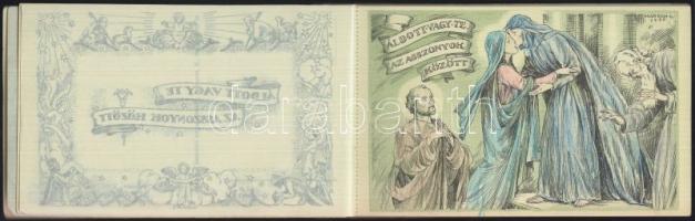 KARÁCSONY 10 lapos Márton szignós képeslapfüzet / CHRISTMAS booklet of 10 cards Marton artist signed