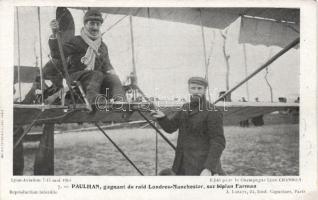 Paulhan, Biplane Farman (Champagne advertisement on backside)