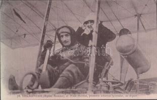 Georges Legagneux and Madame Herriot in Biplane Sommer