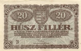 1920. 20f (4x) egymásutáni sorozatszámmal! T:I-,II